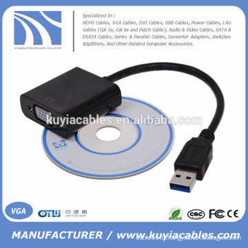 Noir Adaptateur USB 3.0 à VGA Multi-Display Adaptateur Carte vidéo graphique externe